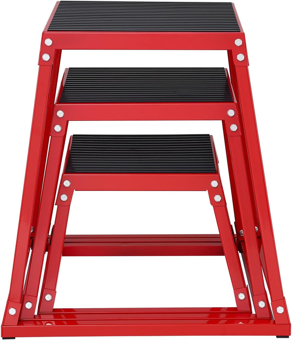 VEVOR Plyometric Jump Box, 18 Inch Plyo Box, Steel Plyometric Platform and Jumping Agility Box, Anti-Slip Fitness Exercise Step Up Box for Home Gym Training, Conditioning Strength Training