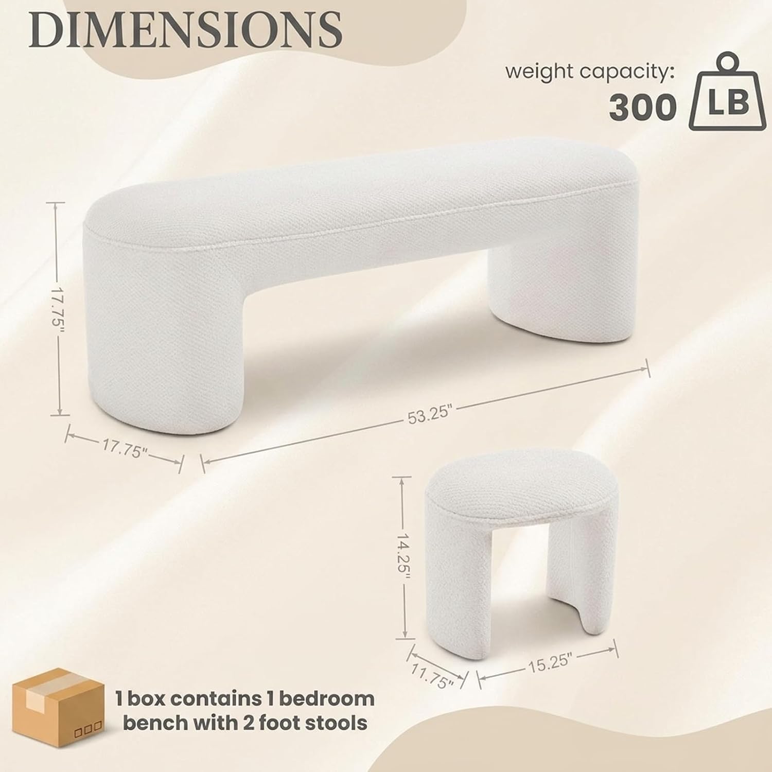 2653 Nesting Ottoman Bench Set