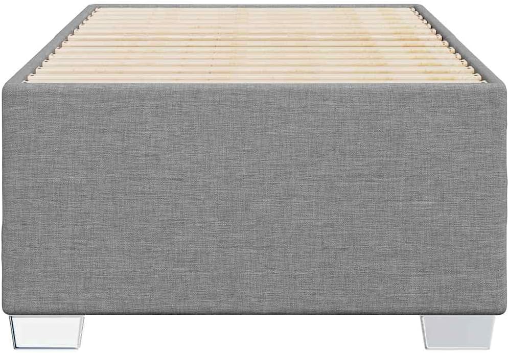 Light Grey Twin XL Bed Frame with Breathable Polyester Fabric and Sturdy Plywood Engineered Wood Construction, 6 Legs for Enhanced Stability and Modern Design