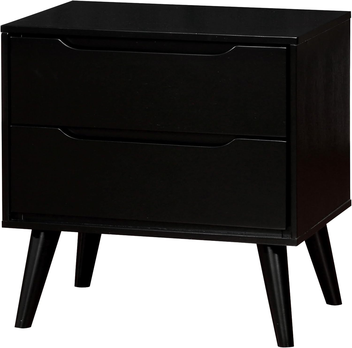 HOMES: Inside + Out Debonaze Mid-Century Modern E. King 4-Piece Bedroom Set, Eastern, Black