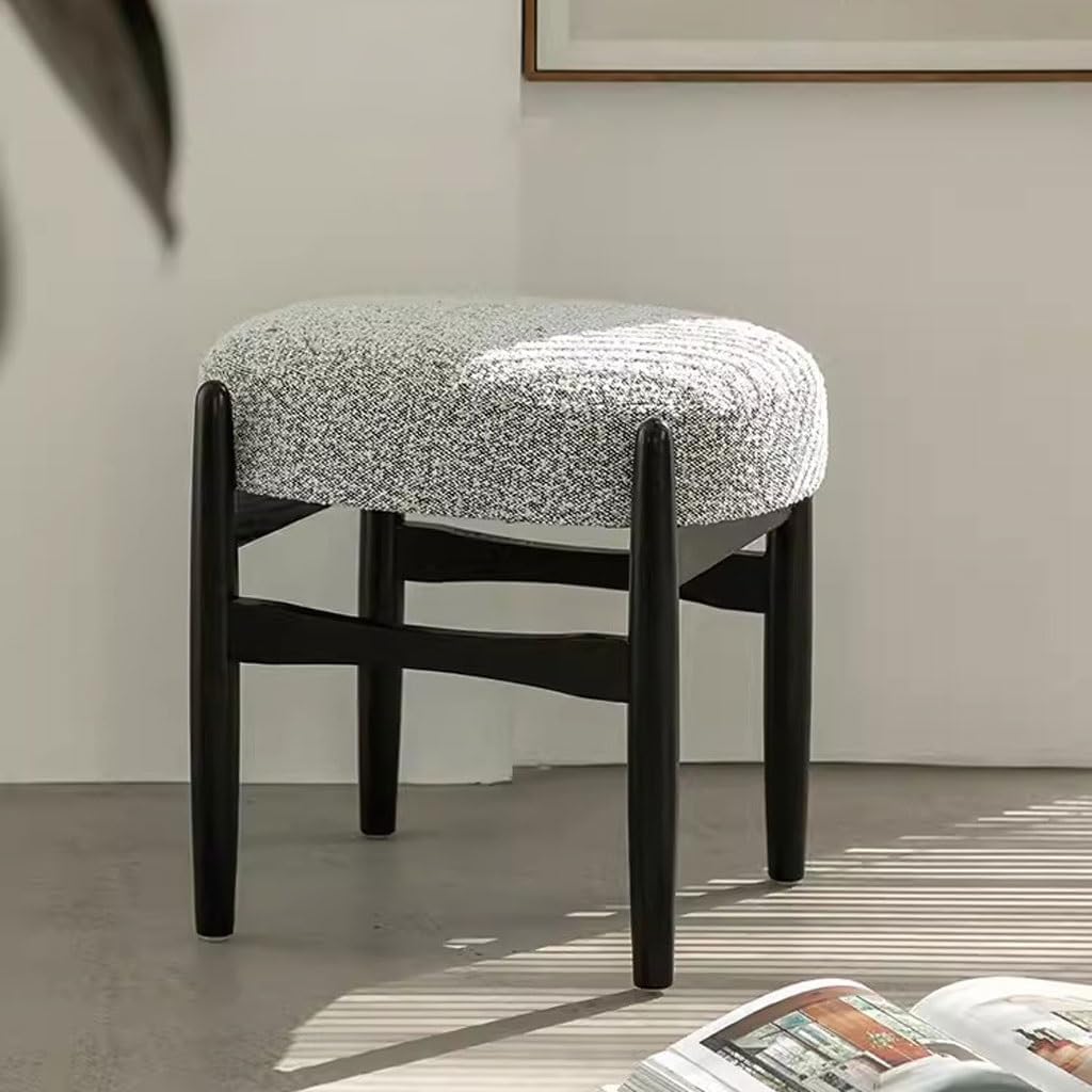 Entryway Shoe Bench: Lambskin-Upholstered Solid Wood Vanity Perch - Creative Sofa Accent