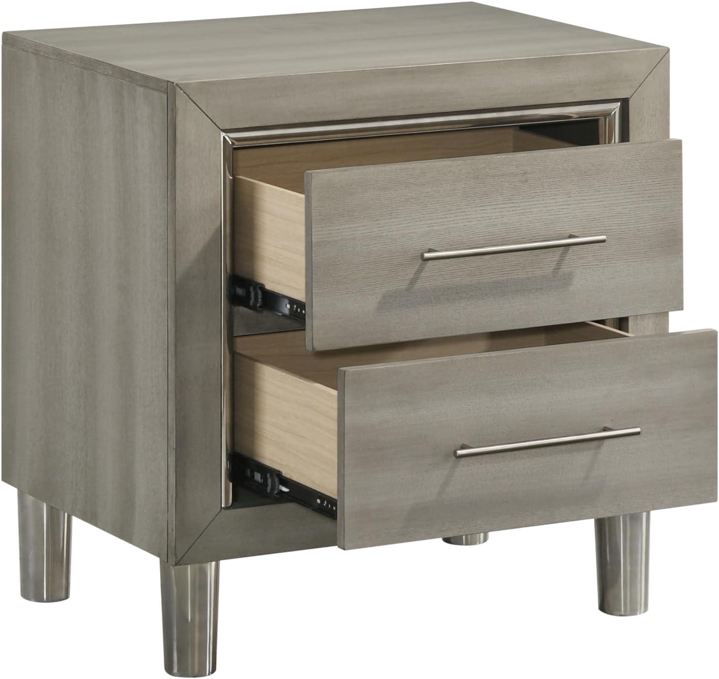 New Classic Furniture Lennox 4Pc Wood Queen Bedroom Set w Nightstand, Gray