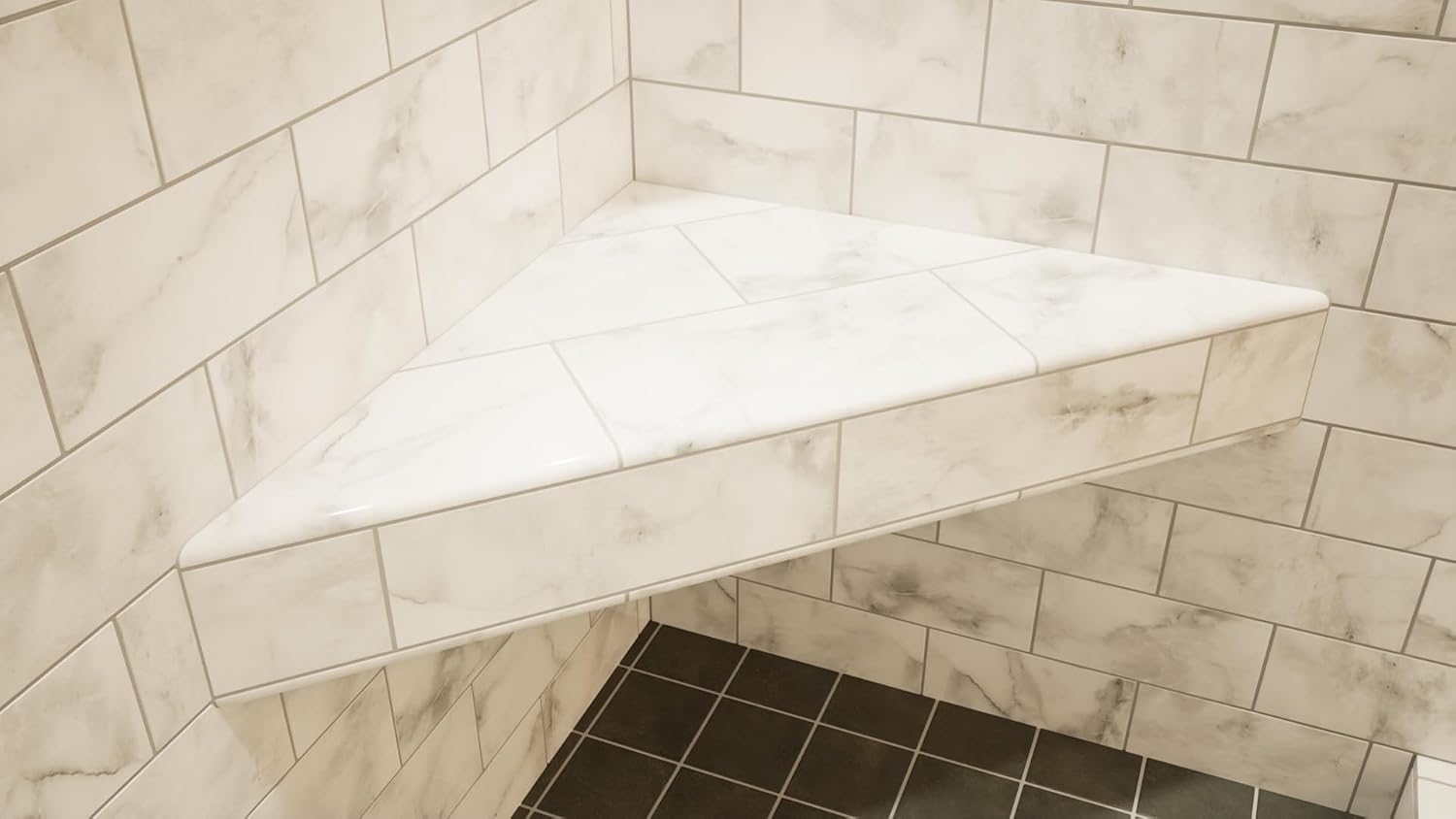 The Original Granite Bracket-The Original (24x24) Floating Corner Shower Bench- Shower Bench,Bench Seat, DIY Shower Benches,Bathroom Décor, Space Efficiency, Luxurious Feel,1 Count