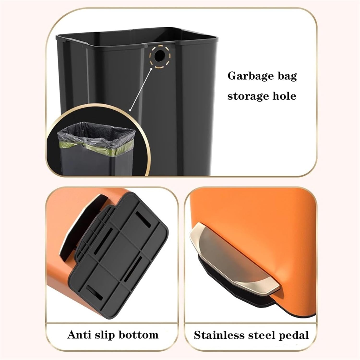 Stylish Modern Smart Trash Can with Soft Close Lid Stainless Steel Step Garbage Can Removable Inner Bucket 21L Capacity PU Leather Outer Layer Army Green Ideal for Bathroom