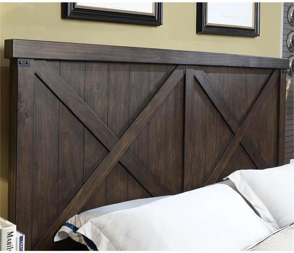 Furniture of America FOA Andrew 2pc Dark Walnut Solid Wood Bedroom Set - Cal King + Nightstand