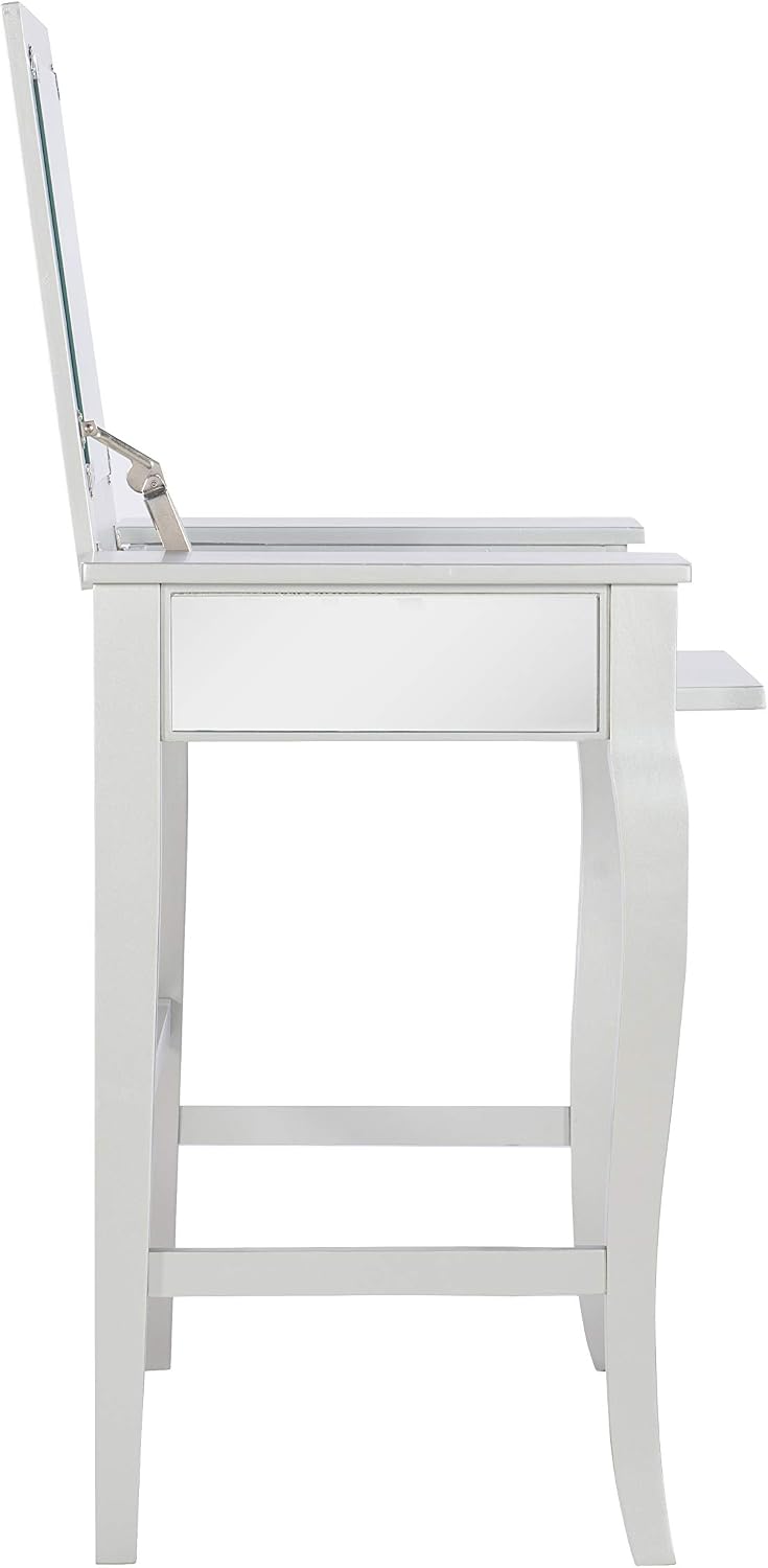 Linon Silver Harper Vanity Set, 32' W x 18' D x 46.75' H