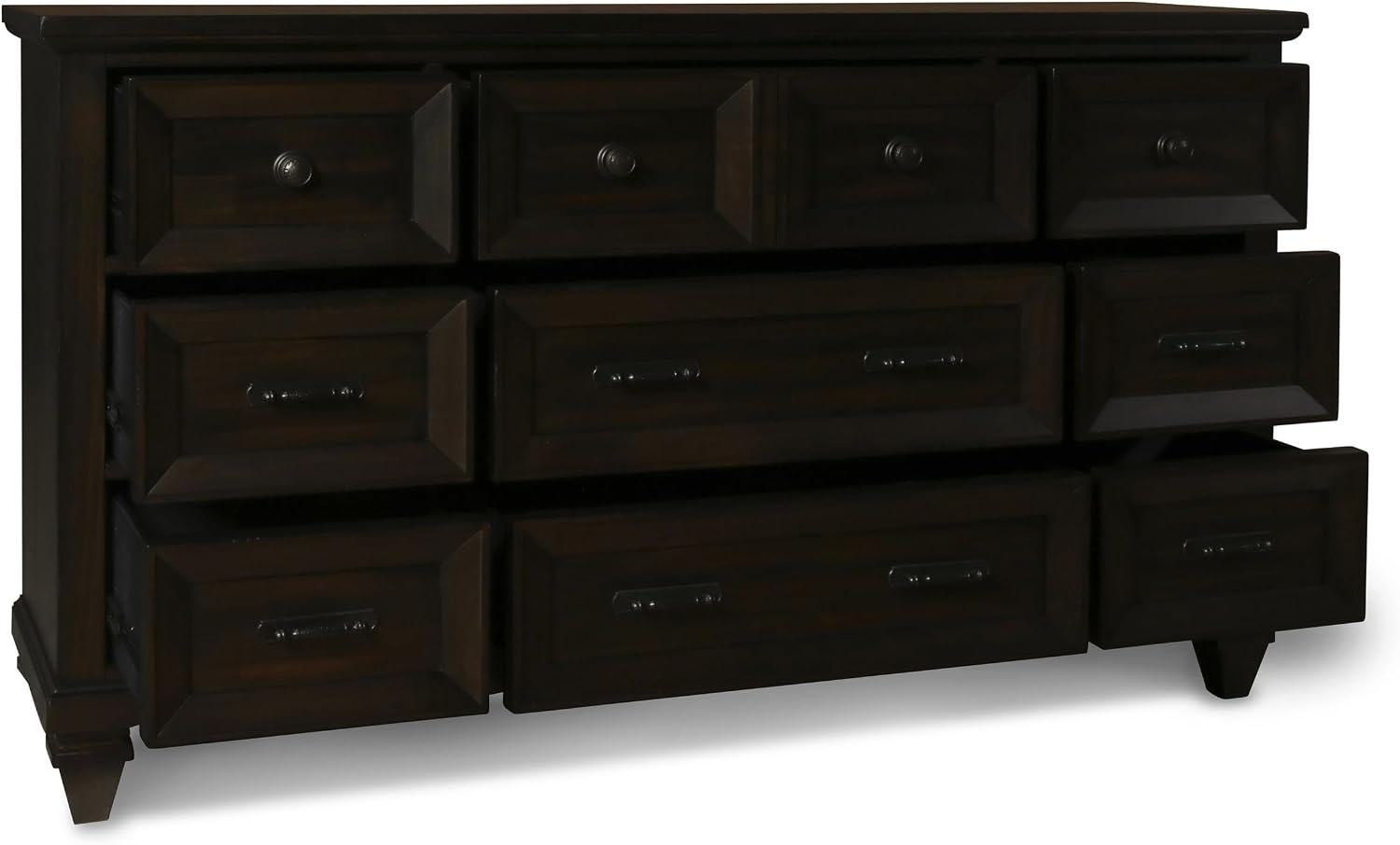 New Classic Sevilla 4-Piece Wood King Bedroom Set with Nightstand in Walnut