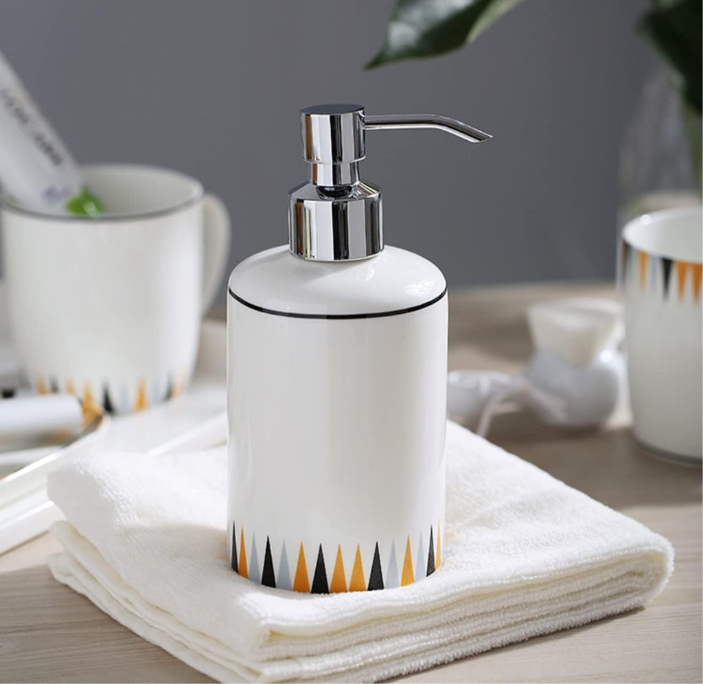 Vanity Bathroom Decor, Bathroom Accessory Sets Ceramic Simple European Style Bathroom Toiletries Set Mouthwash Toothbrush Cup Housewarming Gift(C)