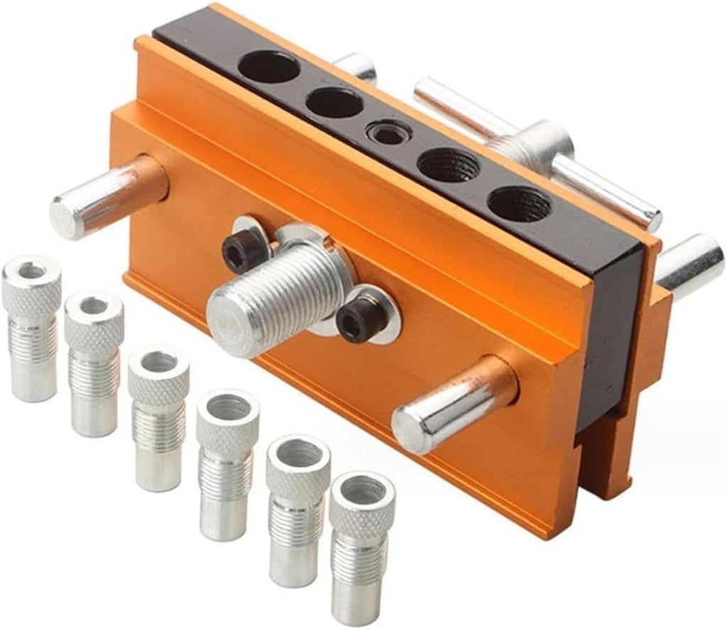 Centering Doweling Jig Kits Drill Jig for Straight Holes Biscuit Joiner Set with 6 Drill Guide Bushings Adjustable