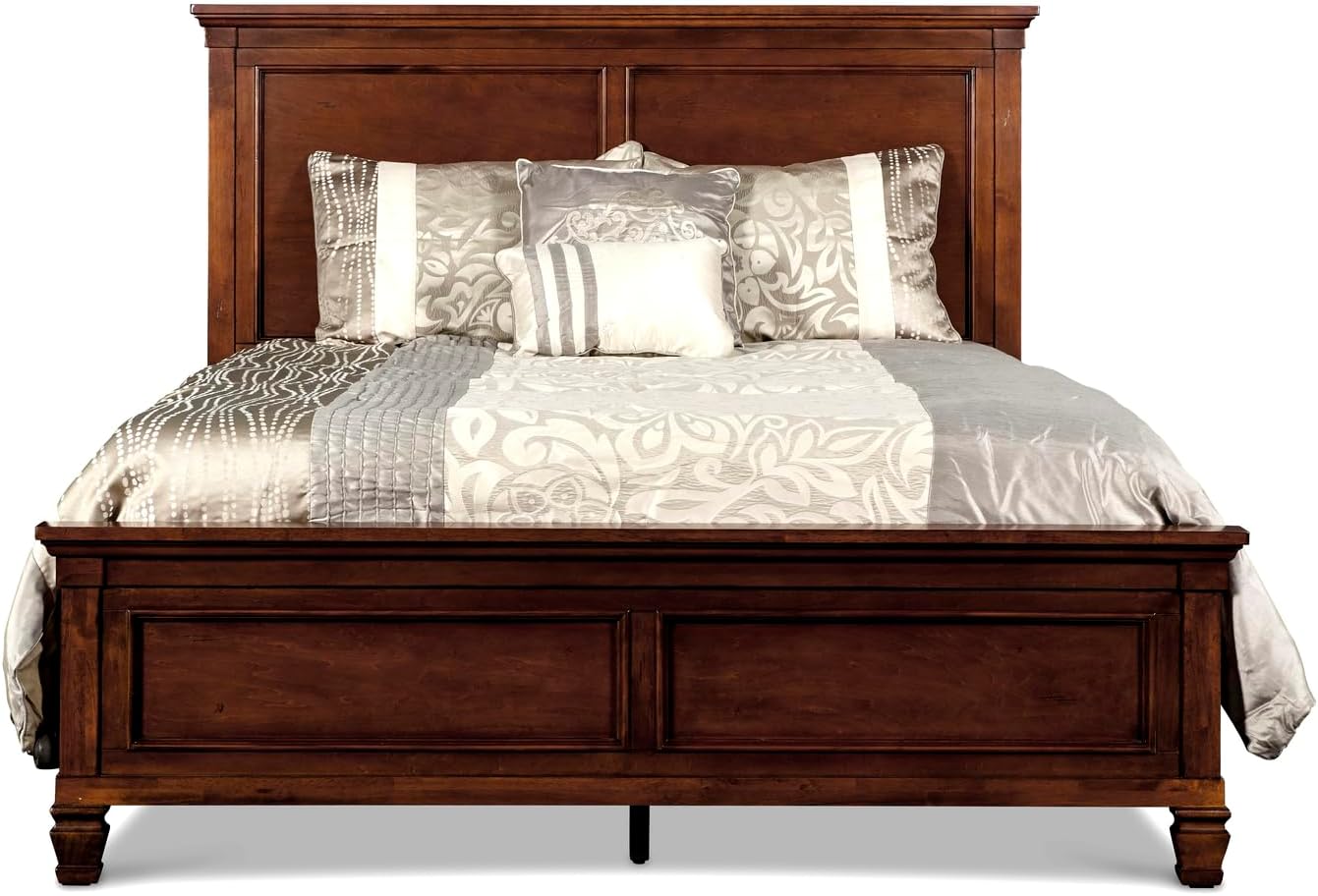 New Classic Furniture Tamarack Wood Queen Bed, Brown Cherry
