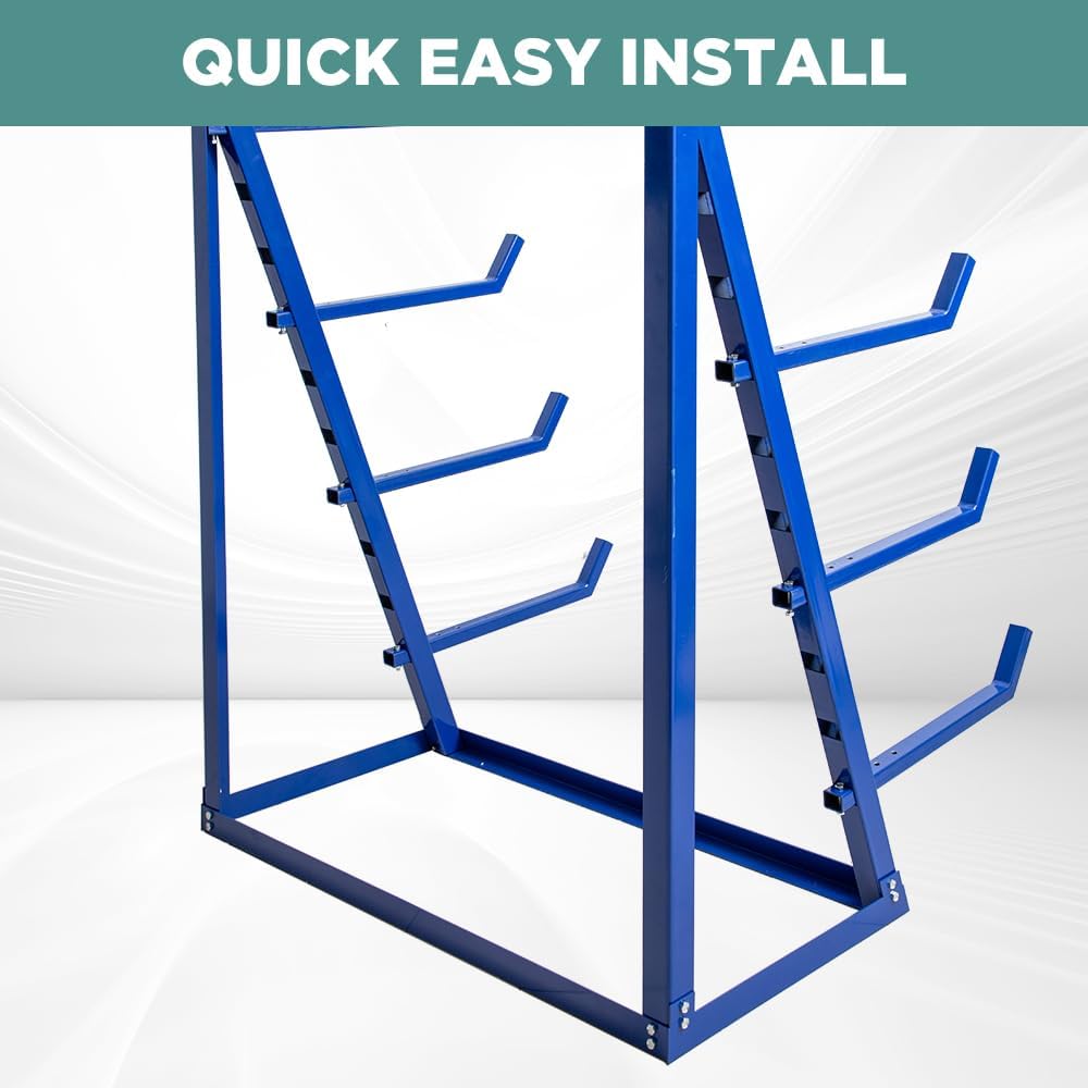 Yeeoy 4 Tier Steel Horizontal Storage Rack, Heavy Duty Lumber Storage Rack, Adjustable Pipe Rack, Utility Cantilever Rack for Garage Workshop Shed, 2000lbs Load Capacity