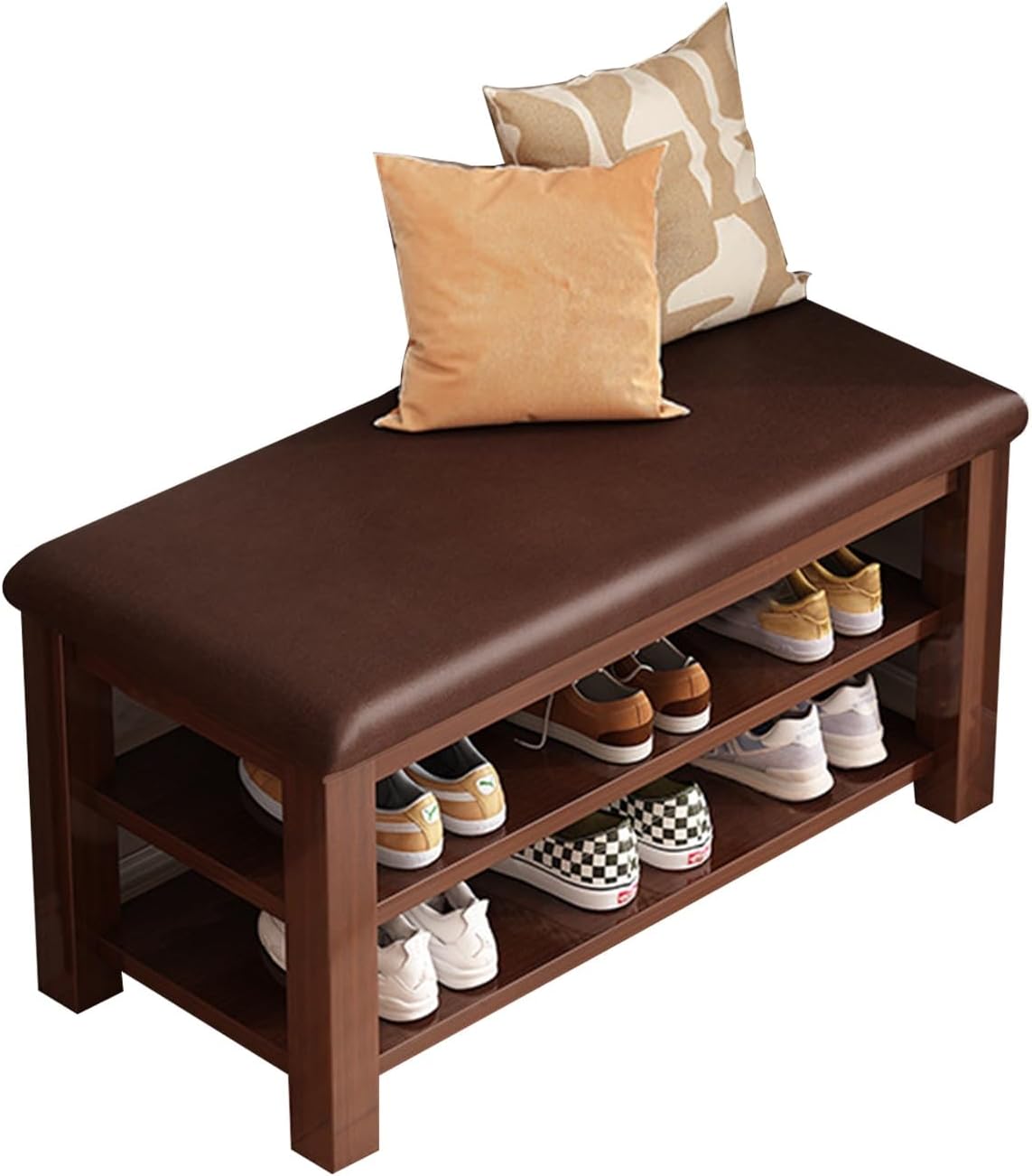 Shoe Storage Cabinet Cabinets Hallway Slim Cupboard Cupboards Hallways Slimline，Stylish 2-Tier Shoe Storage Bench with Cushioned Seat Corner Shoe Rack for Entryway and Hallway Shoe