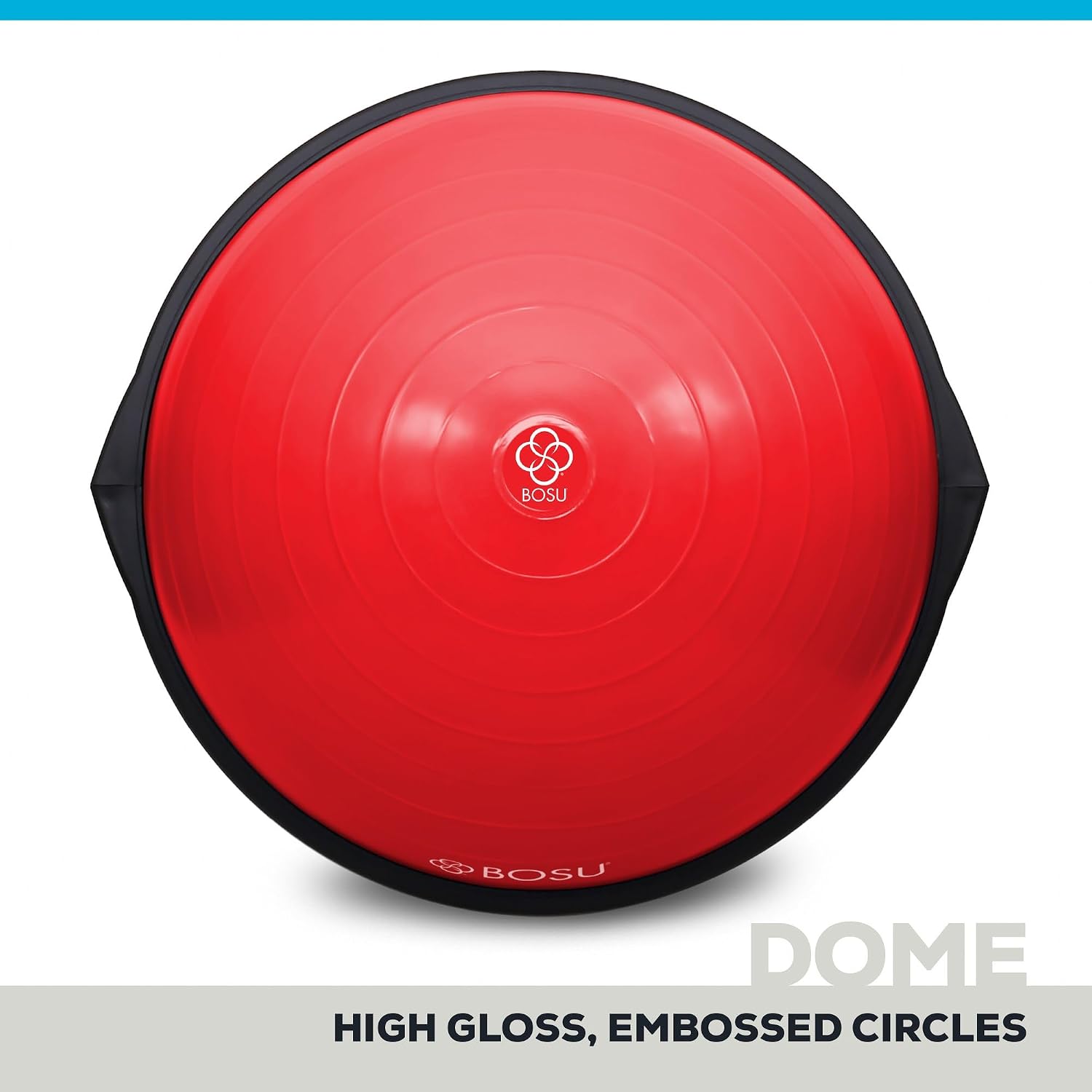 Bosu Balance Ball Exercise Trainer, Home Gym Equipment w/Guided Workouts & Pump, 26' Inflatable Fitness Platform for Strength Training, Standing, Balancing, and Core Workout
