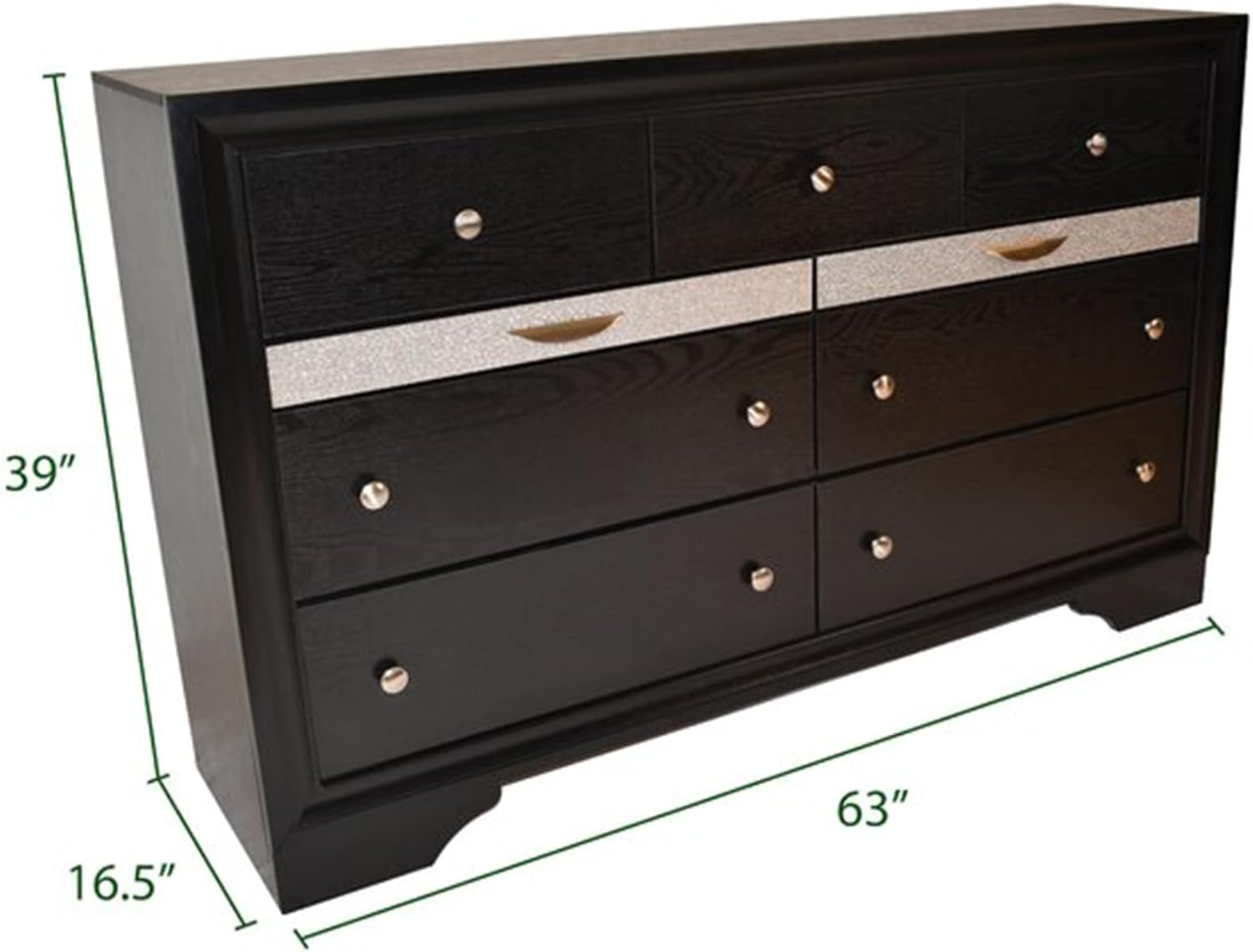 Luxurious Multi-Piece Bedroom Furniture Set with LED Headboard, Stone-Accented Drawer Pulls, and Soft-Tufted Upholstery (Black,King 4 PCS Set)