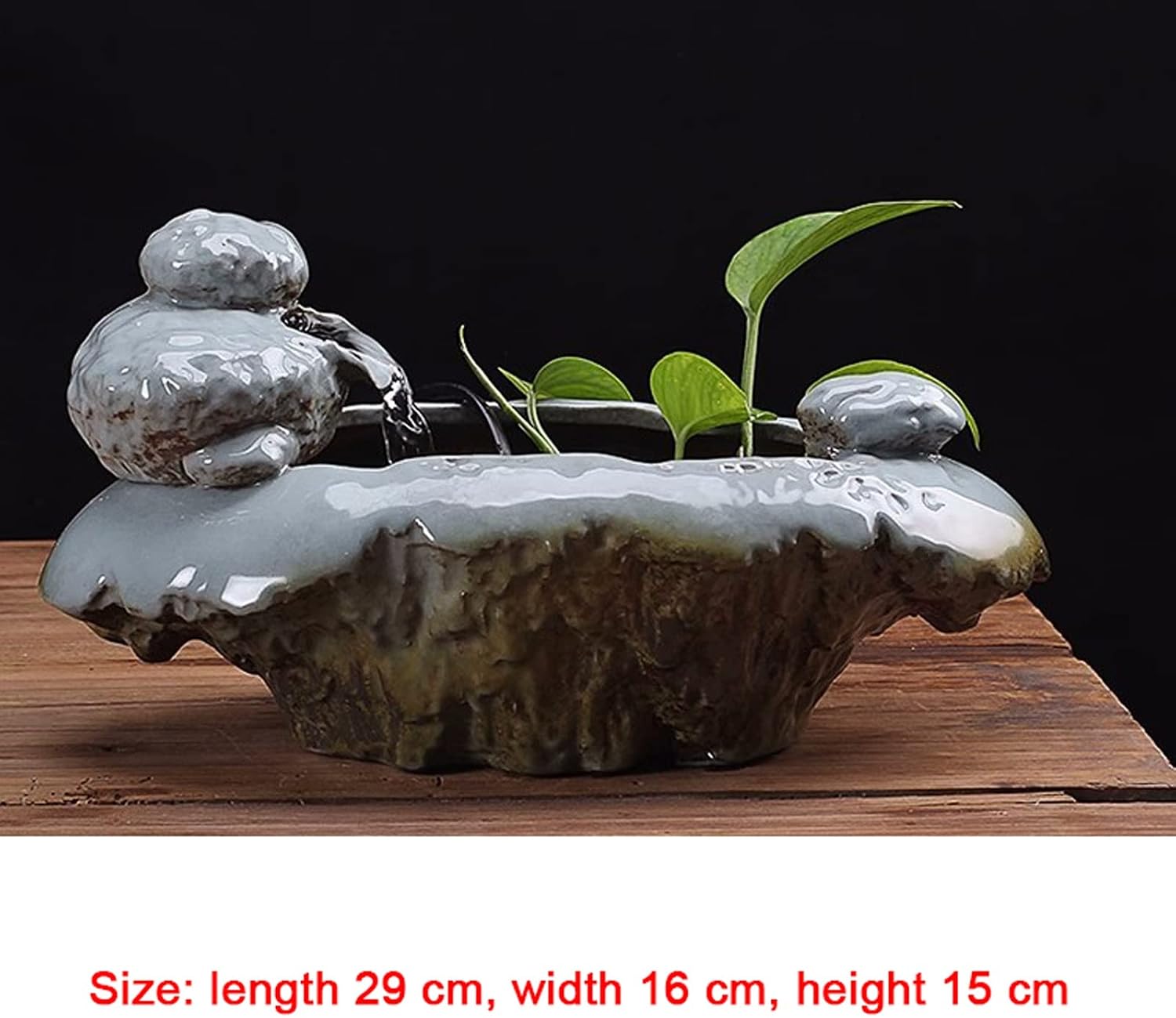 Indoor Fountains Creative Ceramic Basin Tabletop Fountain Waterfall Tabletop Fountain for Indoor and Outdoor Table Desk Office Patio Ceramic Fountain Indoor Waterfall