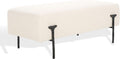 SAFAVIEH Couture Collection Jessa Glam Ivory Boucle & Black Bench
