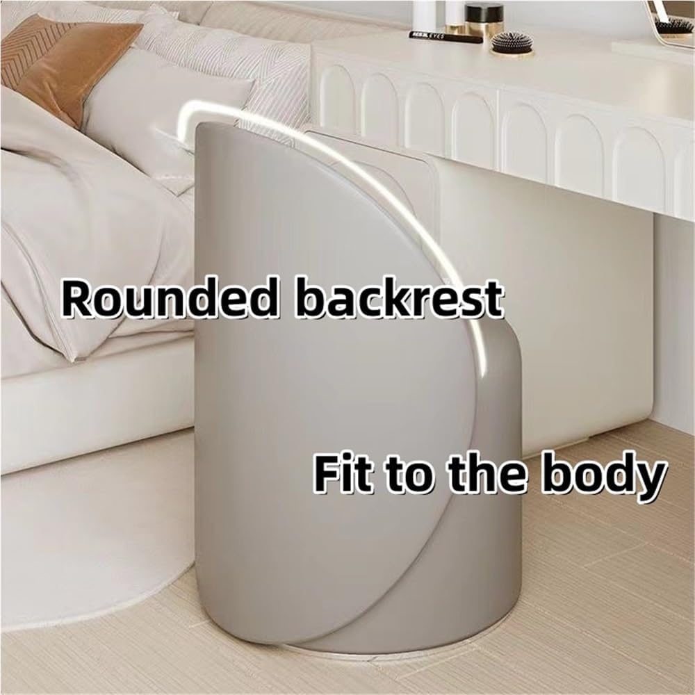 360°Swivel Stool Chair, Makeup Padded Chair, Ottoman Stool with Backrest, Barrel Vanity Chair, High-end Vanity Stool, Modern Stool for Vanity, Simple Vanity Bench(Gray)