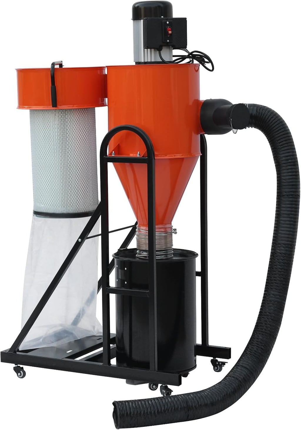 VEVOR 2 HP Dust Collector, 1167 CFM, Portable Vortex Dust Collector, with 39 Gallon Collection Bag and Mobile Base, 120V, 3400 RPM, 3μm Canister Filter Kit, for Woodworking Dust Collection System