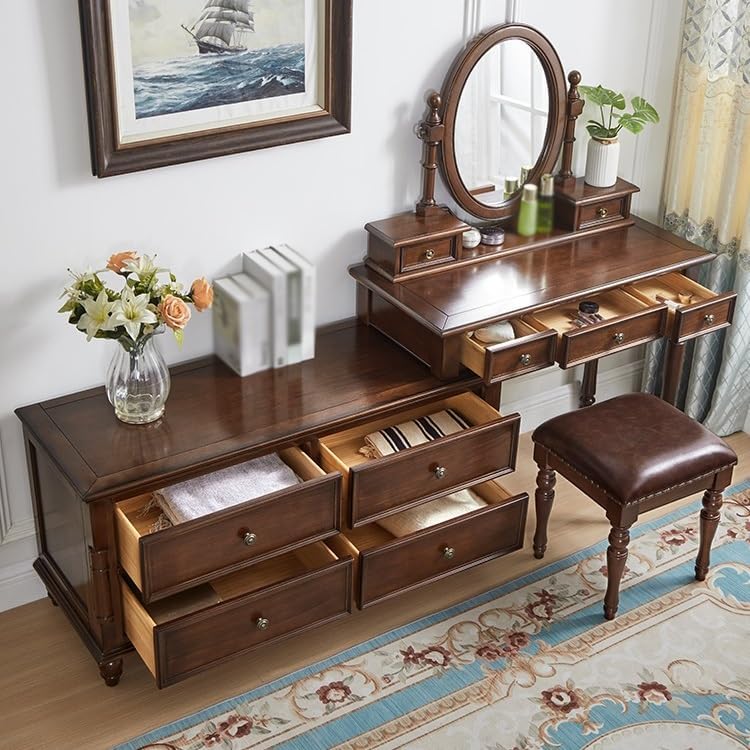 Makeup Vanity Wooden Dressing Table Bedroom with Cabinet Dressing Table Corner Dressing Table Makeup Desk