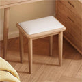 Vanity Stool with Wooden Base, Makeup Stool for Home, Modern and Minimalist Shoe Bench, Vanity Seat Use in Living Room, Bedroom and Entrance Hall(Natural)
