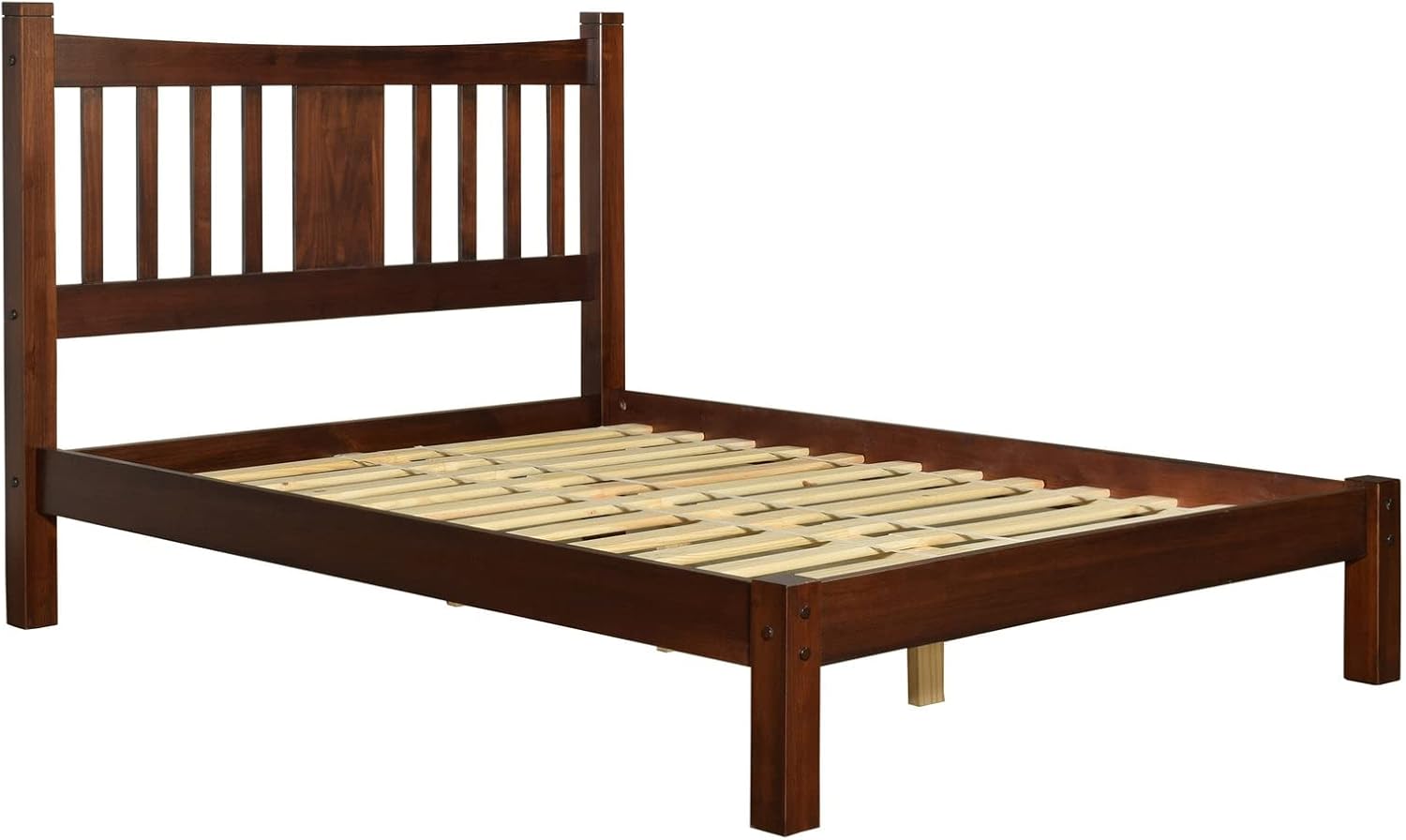 Grain Wood Furniture Shaker Solid Wood Slat Bed (Cherry, Queen)