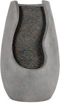Indoor Fountain/Water Fountain 14.8' Spherical Fountain Resin Made to Simulate The Appearance of Cement Texture Indoor/Outdoor Garden Patio Fountain Tabletop Water Fountains,Gold