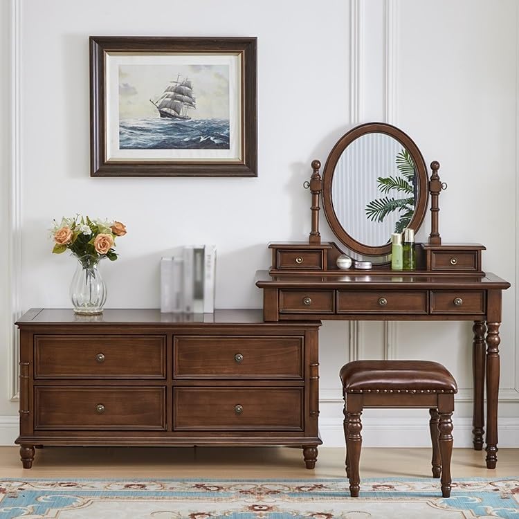 Makeup Table Wooden Dressing Table Bedroom with Cabinet Dressing Table Corner Dressing Table Vanity Desk