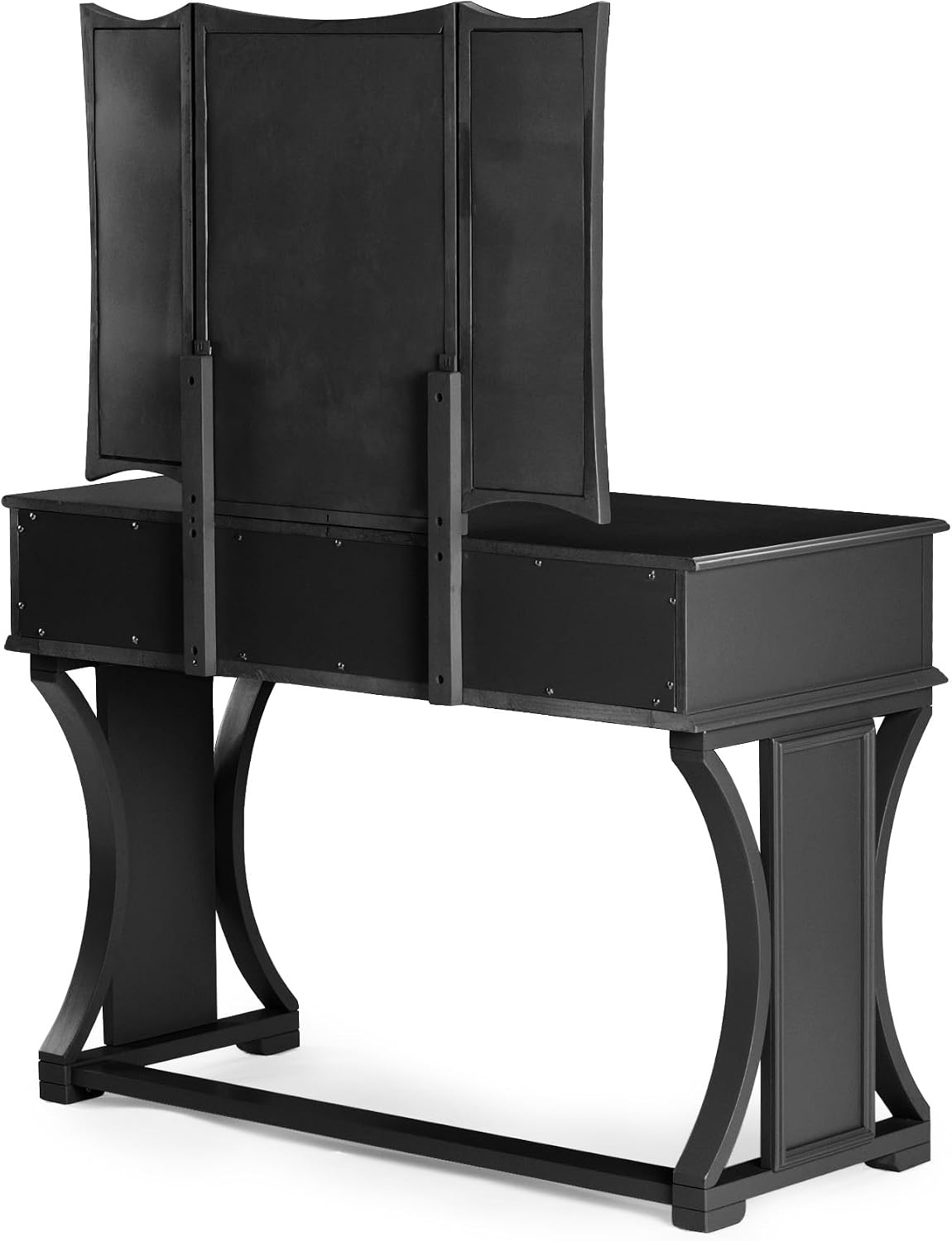 Poundex Bobkona Edna Vanity Set with Stool, Black
