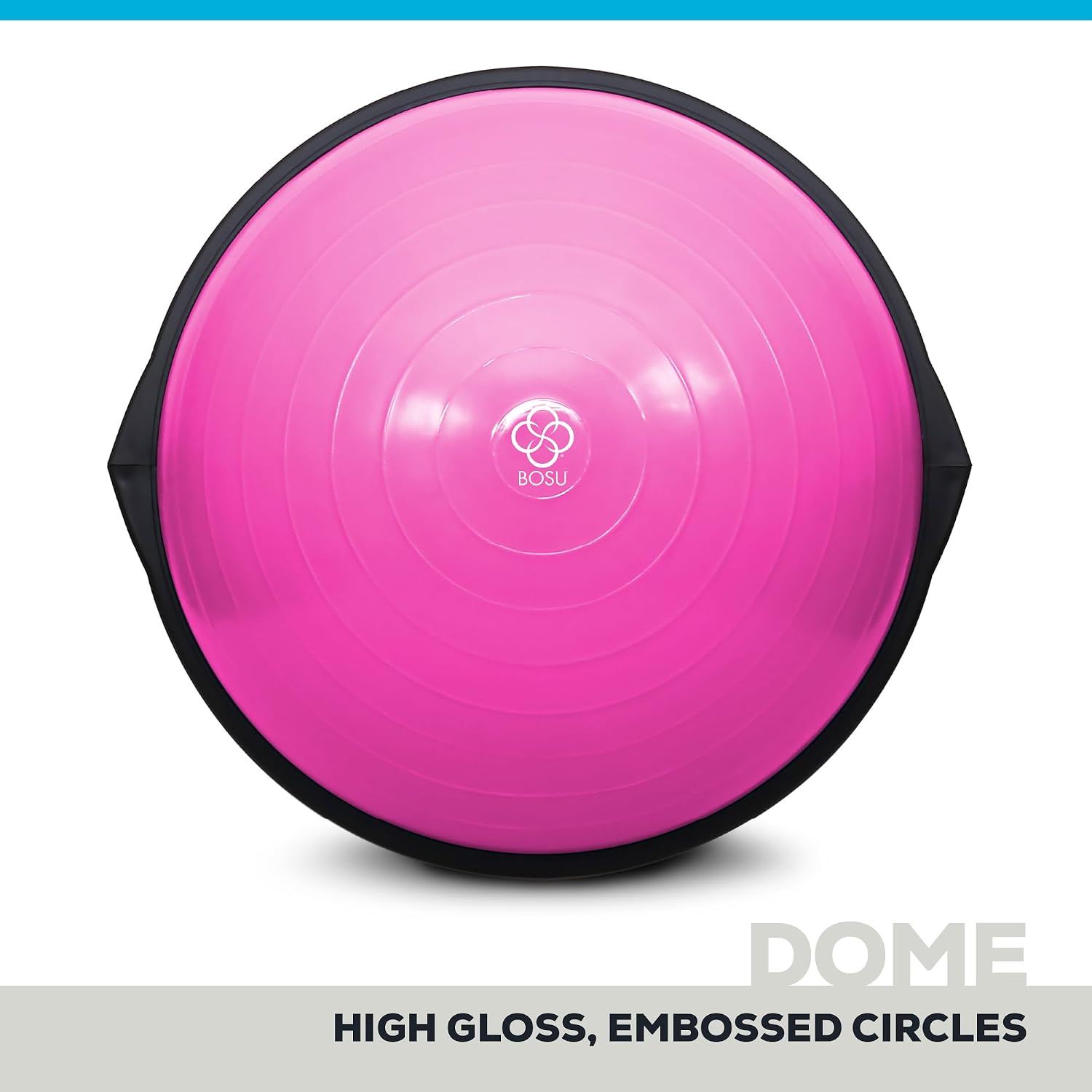 Bosu Balance Ball Exercise Trainer, Home Gym Equipment w/Guided Workouts & Pump, 26' Inflatable Fitness Platform for Strength Training, Standing, Balancing, and Core Workout