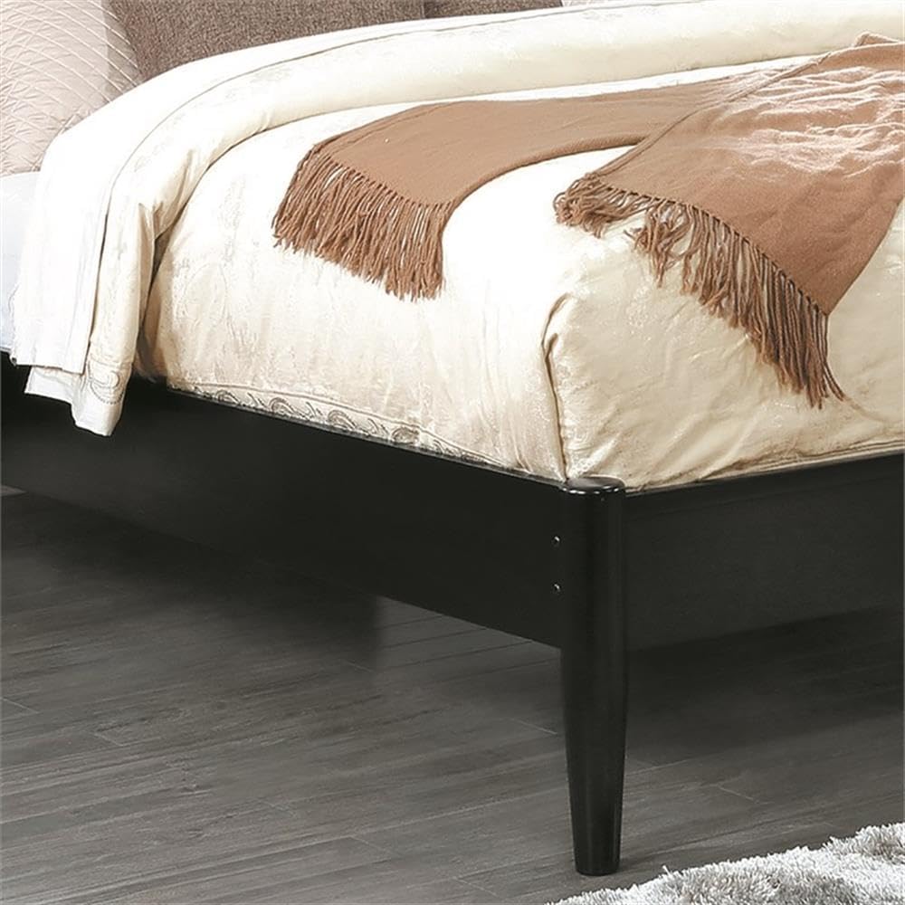 HOMES: Inside + Out Debonaze Mid-Century Modern E. King 4-Piece Bedroom Set, Eastern, Black