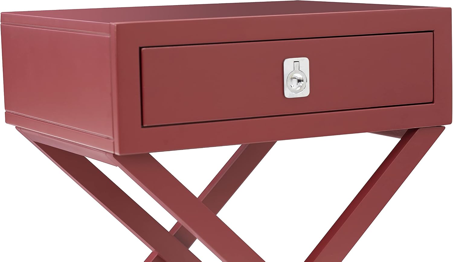 East West Furniture NL14K-2HA13 3 Piece Modern Bedroom Set - King Size Button Tufted Bed Frame - Brown Taupe Velvet Fabric Upholstered Headboard and a Burgundy Finish Nightstand