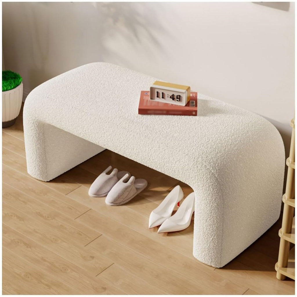 Modern Ottoman Bench Set, Padded U-Shaped Entry Bench Vanity Stool for Entry, Hallway, Living Room, Bedroom, Walk-in Closet(Black,80cm/31.50in)