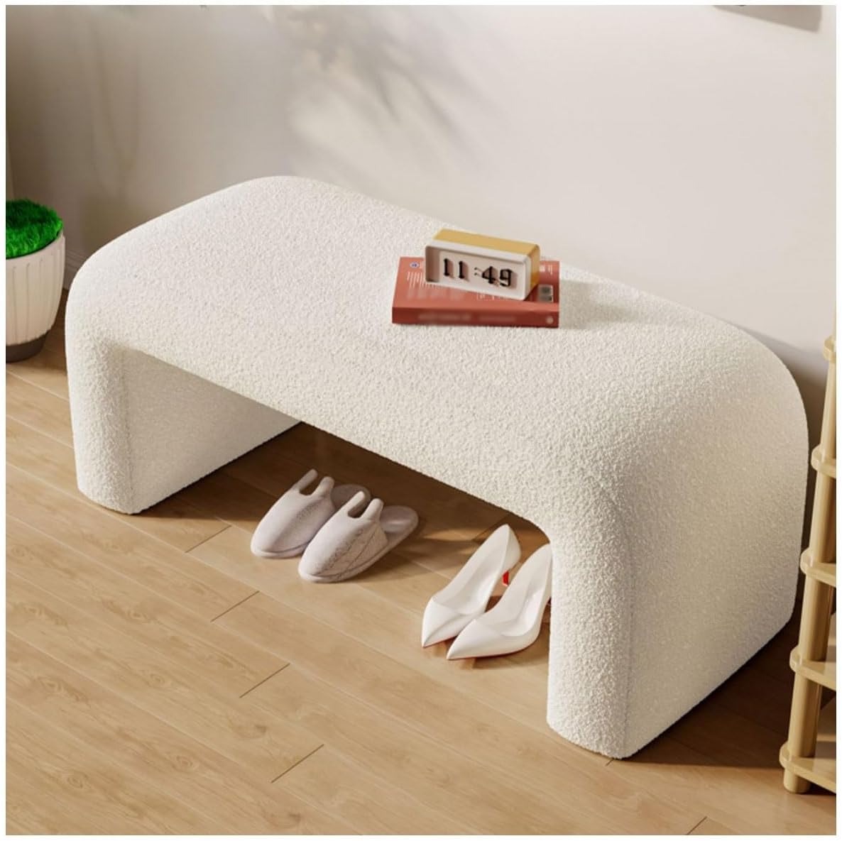 Modern Ottoman Bench Set, Padded U-Shaped Entry Bench Vanity Stool for Entry, Hallway, Living Room, Bedroom, Walk-in Closet(Gray,60cm/23.62in)