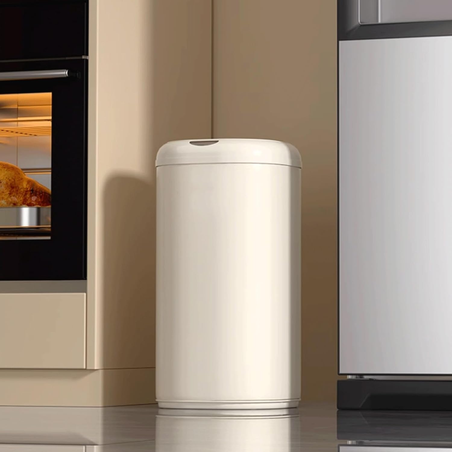 Smart Sensor Trash Can for Home with High Value Design Ideal for Kitchen Living Room and Bathroom Touchless Garbage Bin (White)