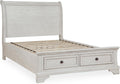 Signature Design by Ashley Robbinsdale Casual Full Sleigh Storage Platform Bed with 2 Drawers, Foundation or Box Spring Not Needed, White
