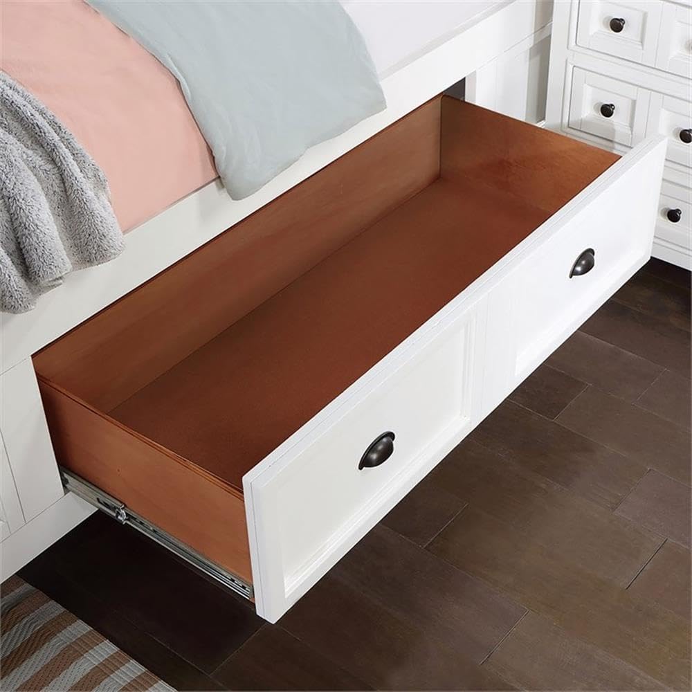 Furniture of America Ender 3pc White Wood Bedroom Set - King + 2 Nightstands