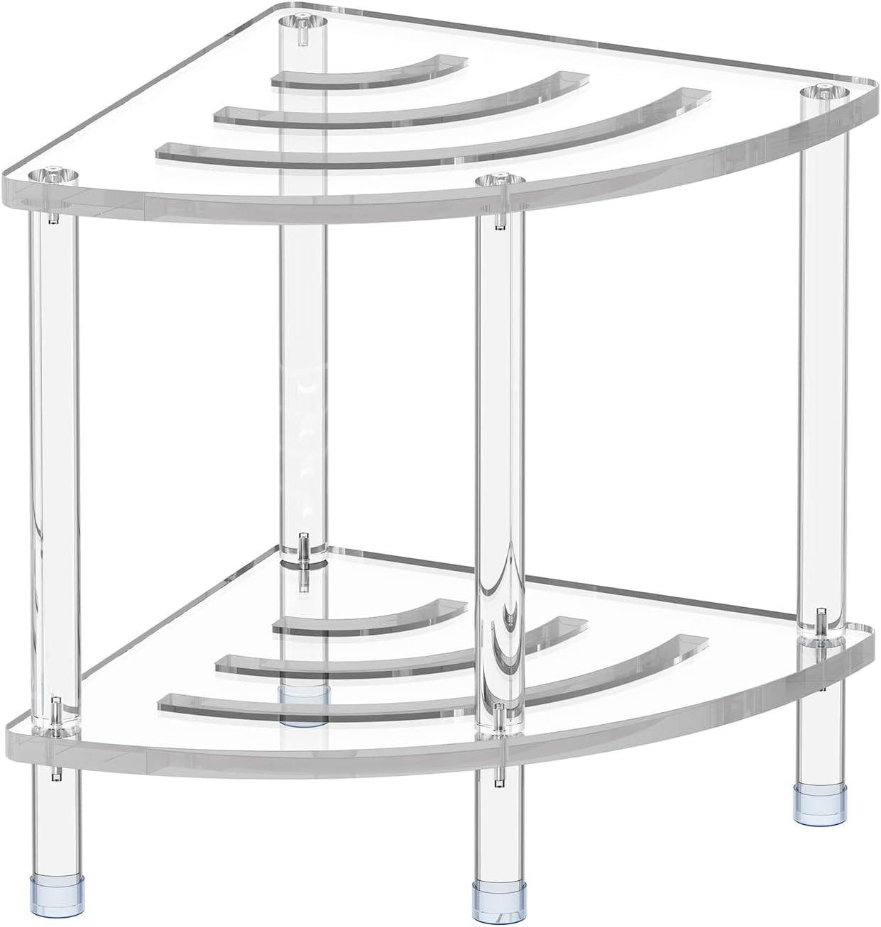Sumerflos Acrylic Corner Shower Stool, Clear Shower Bench for Shaving Legs Seating Waterproof Heavy Duty Assemble Modern (Clear, 15.75' D x 15.75' W x 18.11' H)