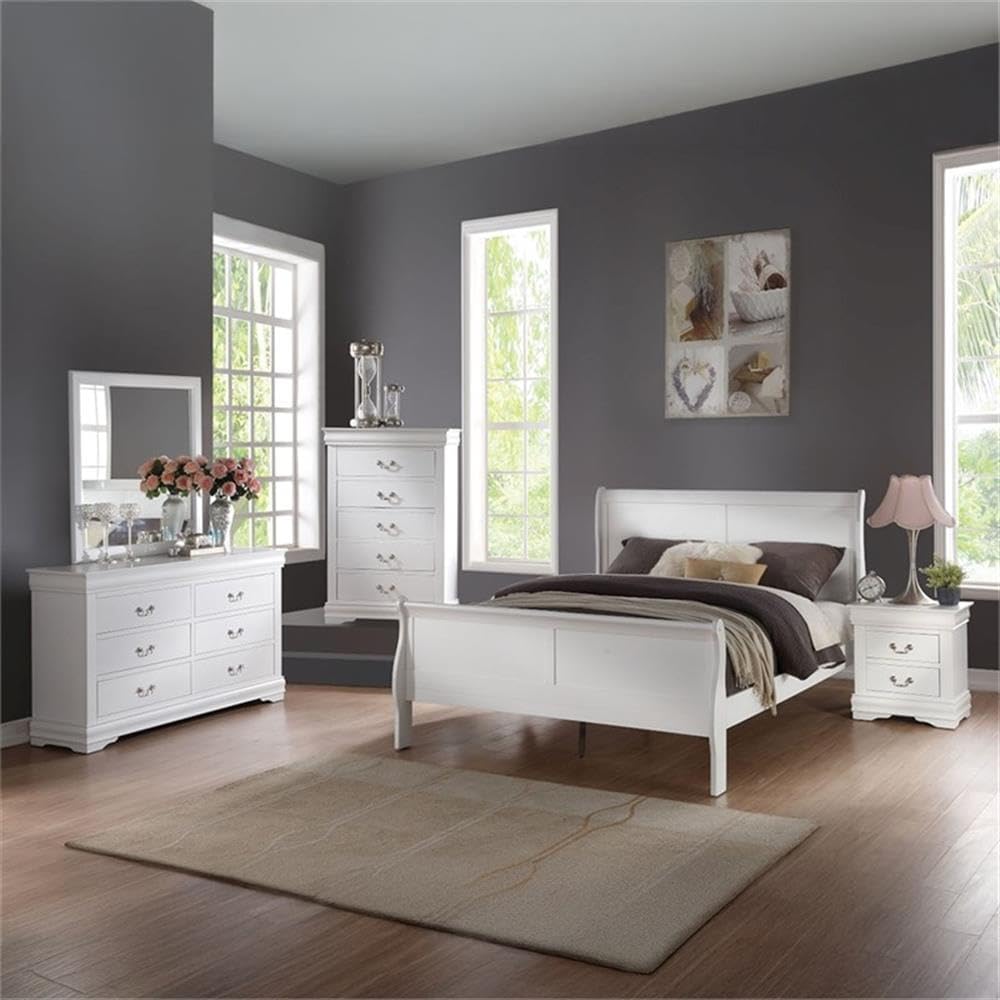 ACME FURNITURE Louis Philippe Queen Bed - - White