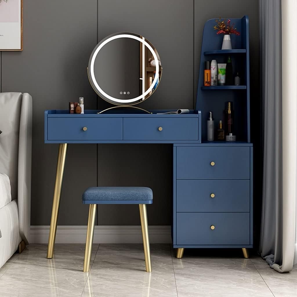 Vanity Benches Dresser Table Set Bedroom Modern Minimalist Storage Cabinet All-in-one Dressing Table Multifunctional Vanity Table (Color : F)