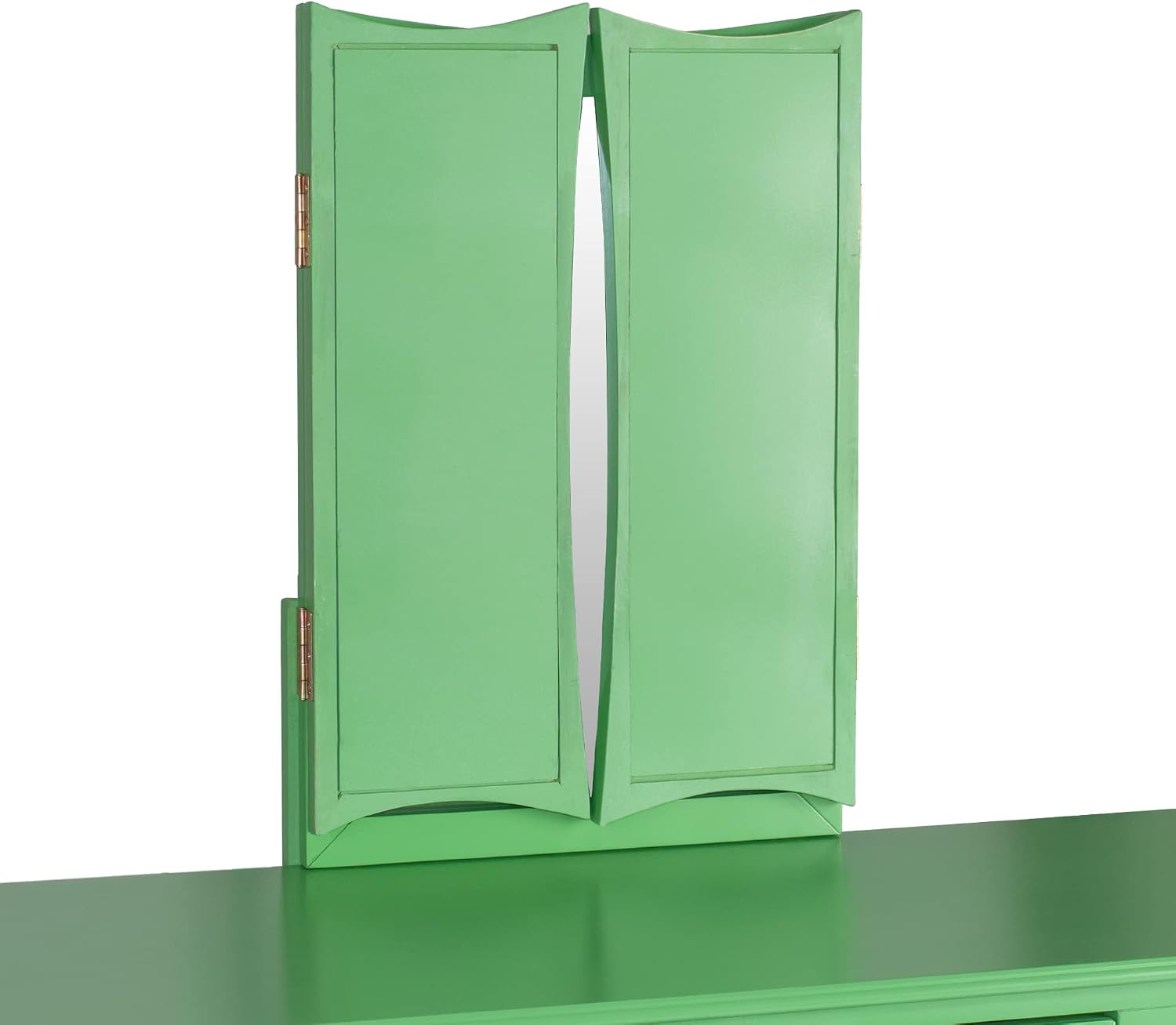 Poundex Bobkona Edna Vanity Set with Stool, Apple Green