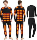 Heated Thermal Underwear for Men Women USB Charge 42 Zone Intelligent heated long johns for Men Women Set & S-4XL