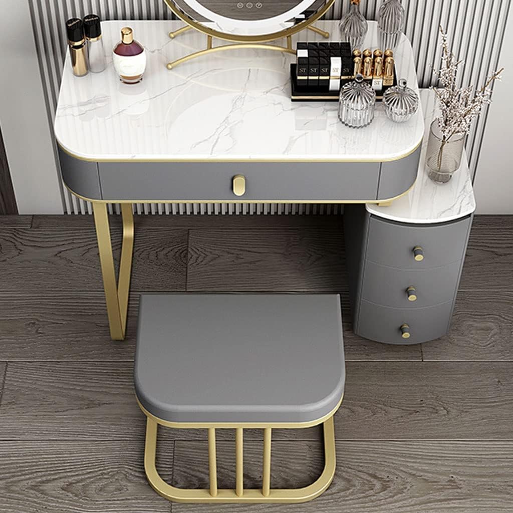 Vanity Benches Vanity Table Set Slate Bedside Table Integrated Dressing Table Bedroom Modern Small Dressing Table Dresser with Drawers (Color : A)
