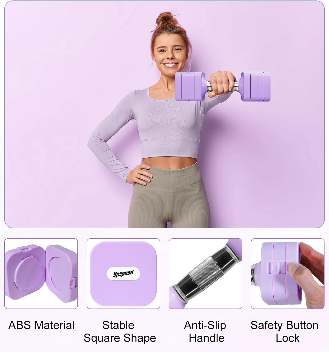 15LB 20LB 30LB 40LB 50LB Adjustable Dumbbell Set Free Weights Dumbbells Set for Women Men Hand Weights Sets Adjust Dumbbell Weight Sets for Home Gym Exercise Workout Strength Training Equipments