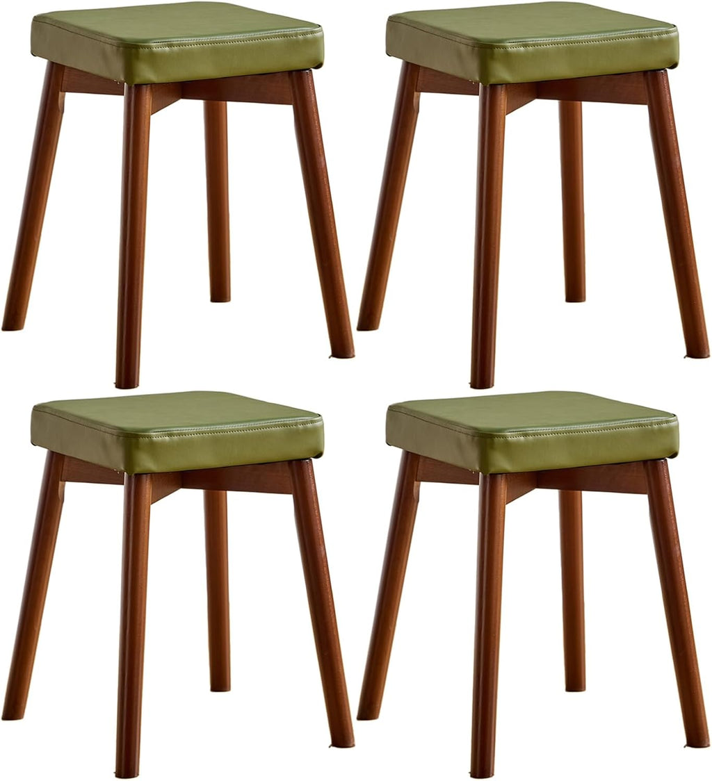 Upholstered Vanity Bench Set - Solid Wood Stool with Soft Cushion Seat for Living Room, Dining Room, Entryway, Bedroom, Home Decor