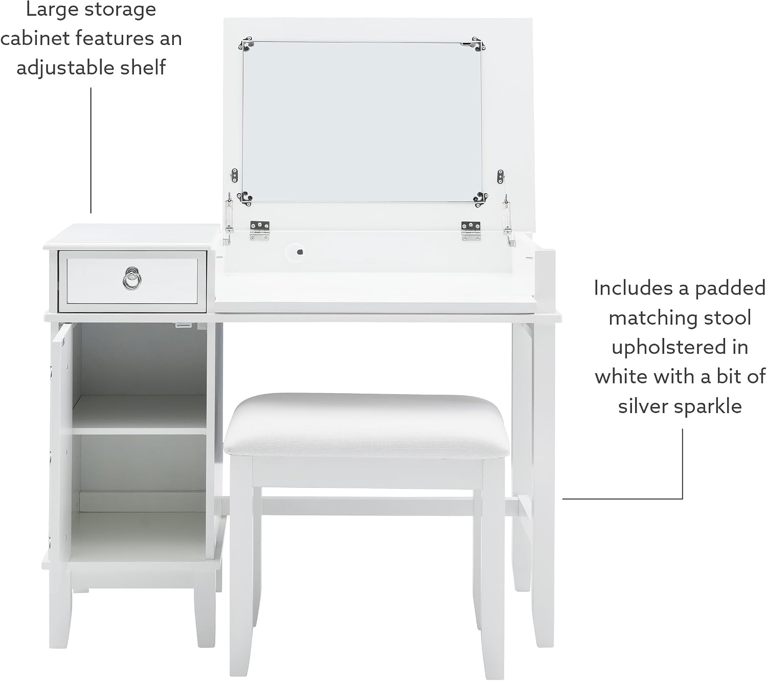 Linon Vanity Set, White