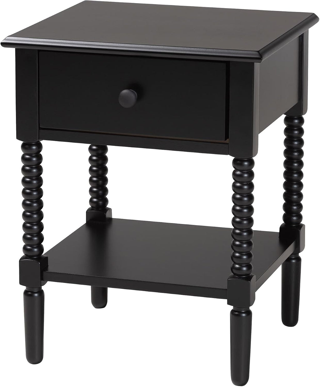 Baxton Studio Braith Farmhouse Black Spindle Wood Queen Size 4-Piece Bedroom Set
