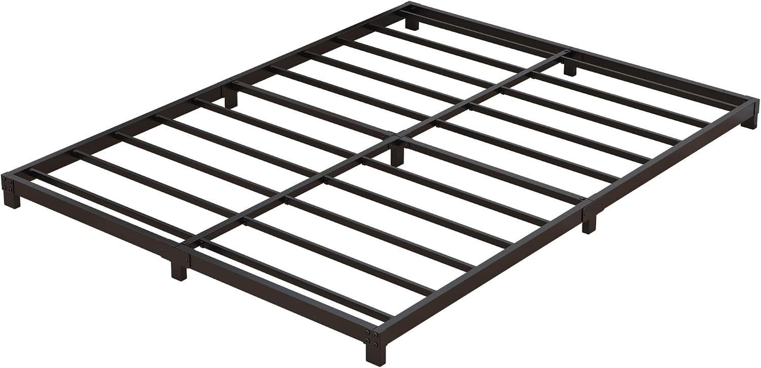 Nailsong 3 Inch Bed Frame King Size Low Profile, King Bed Frame No Box Spring Needed, Heavy Duty Metal, Easy Assembly, Black