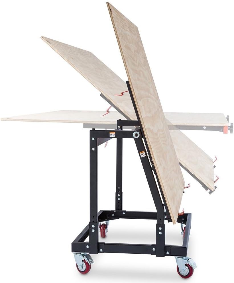 Rockler Material Mate Panel Cart and Shop Stand – Mobile Base Stand Contains Smooth Rolling 4' Casters – Mobile Workbench for Tools - Rigid Steel Frame Construction – Woodworking Tools and Accessories