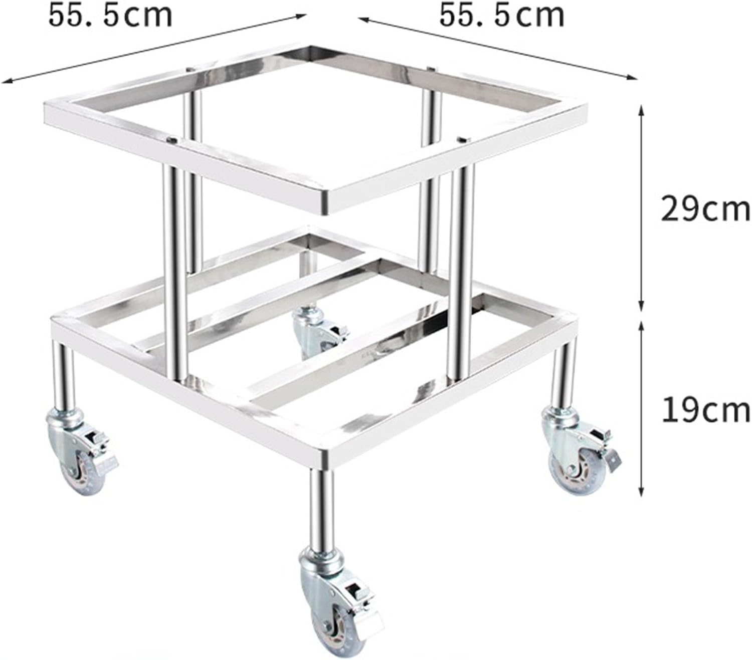 Heavy-Duty Dolly Rolling Cart with Stainless Steel Base, Ideal for Plant Pots, Fryer Grease Buckets, Car Washing Tools, and Home Organization - Durable & Versatile!