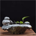 Tabletop Fountains Creative Ceramic Basin Tabletop Fountain Waterfall Tabletop Fountain for Indoor and Outdoor Table Desk Office Patio Ceramic Fountain Indoor Water Fountains